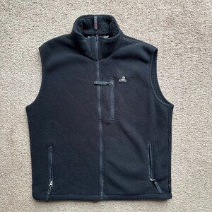 EMS Vest Womens XL Full Zip Mock Neck Polyester Sleeveless Black Fleece